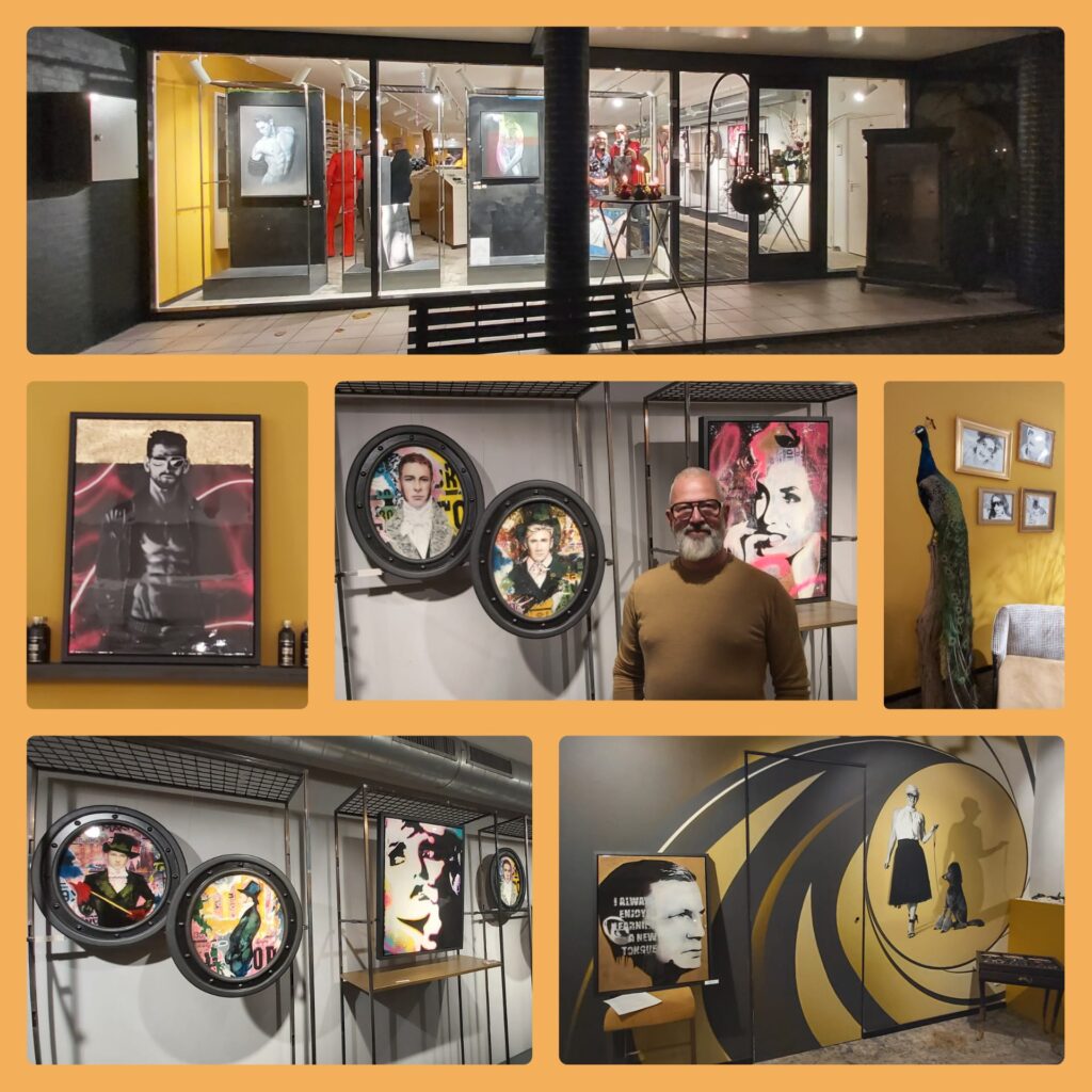 <ooie Ogen etalage presentatie met kunst van Ruud van Straten